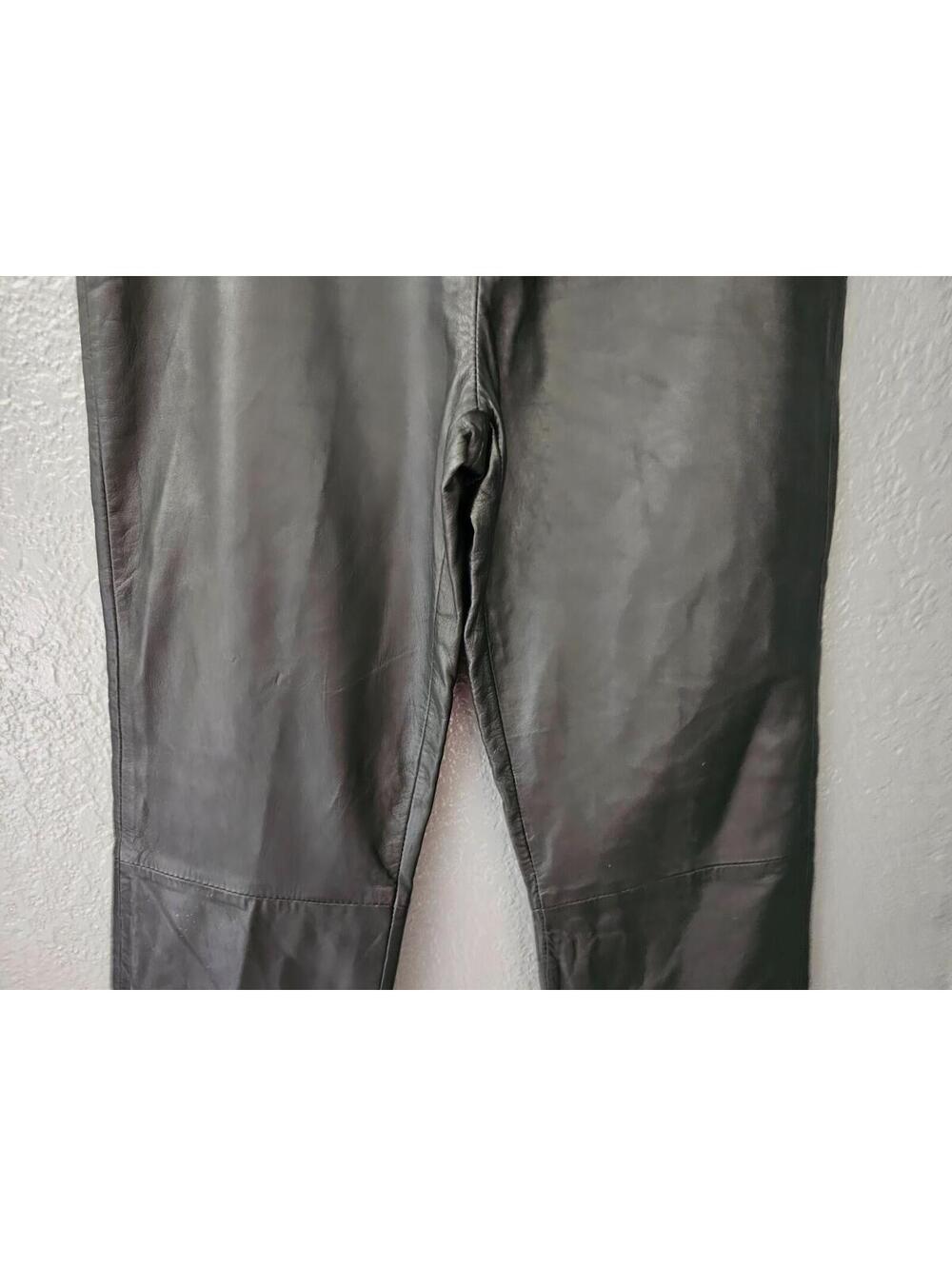 Vintage Women's Excelled Leather Pants Straight Leg Black Size 4 REG Zip Fly - Picture 9 of 16